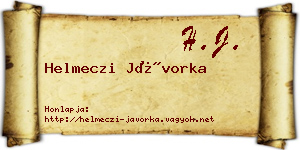 Helmeczi Jávorka névjegykártya